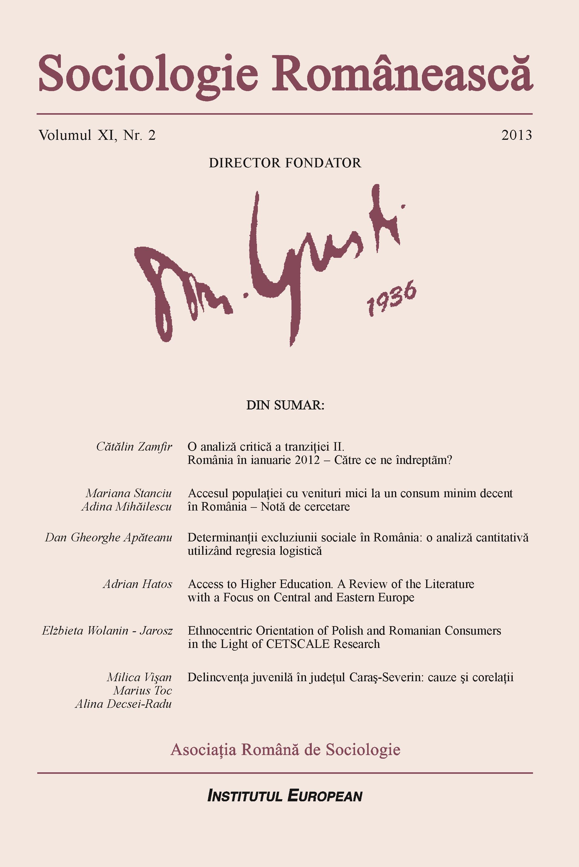 Coperta Sociologie Românească 2/2013